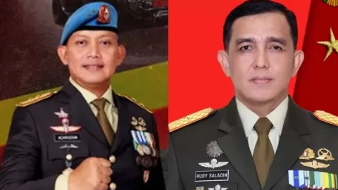 Mayjen TNI Achiruddin Darojat sebagai Pangdam IV/Diponegoro (kanan)  Mayjen TNI Rudy Saladin sebagai Pangdam V/Brawijaya (kiri) 