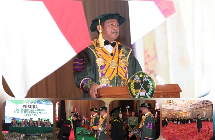 FOTO: Kepala Staf Angkatan Darat (Kasad) Jenderal TNI Maruli Simanjuntak, M.Sc., saat memimpin Upacara Wisuda Sekolah Tinggi Hukum Militer (STHM) Tahun Akademik 2025 di Aula STHM, Jakarta/Dispenad/RED